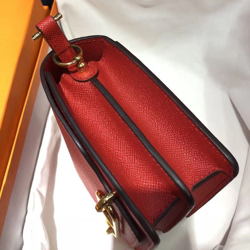 Hermes Roulis Bag Epsom Leather Gold Hardware In Red