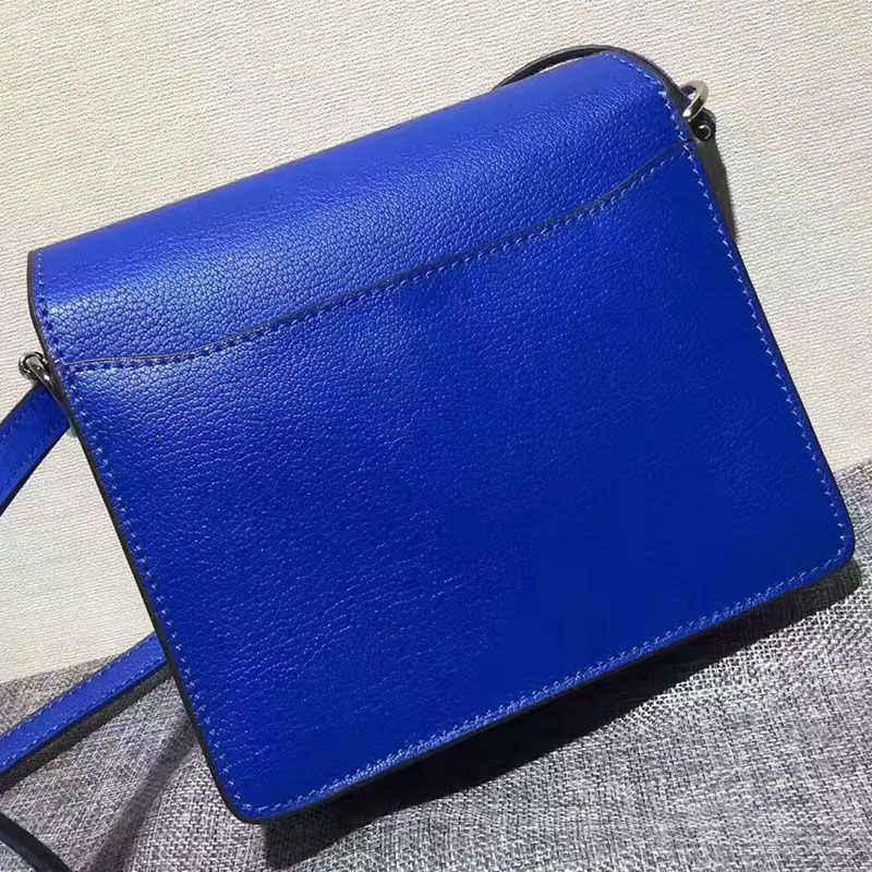 Hermes Roulis Bag Calfskin Leather Palladium Hardware In Blue