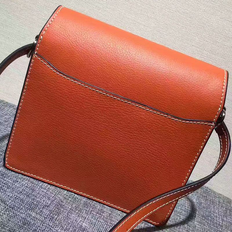 Hermes Roulis Bag Calfskin Leather Palladium Hardware In Orange