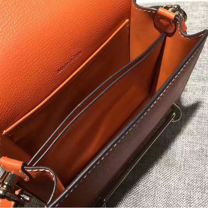 Hermes Roulis Bag Calfskin Leather Palladium Hardware In Orange