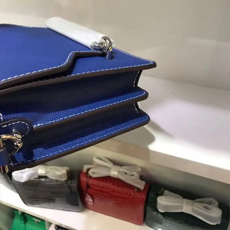 Affordable Hermes Roulis Bag Epsom Leather Palladium Hardware In Blue