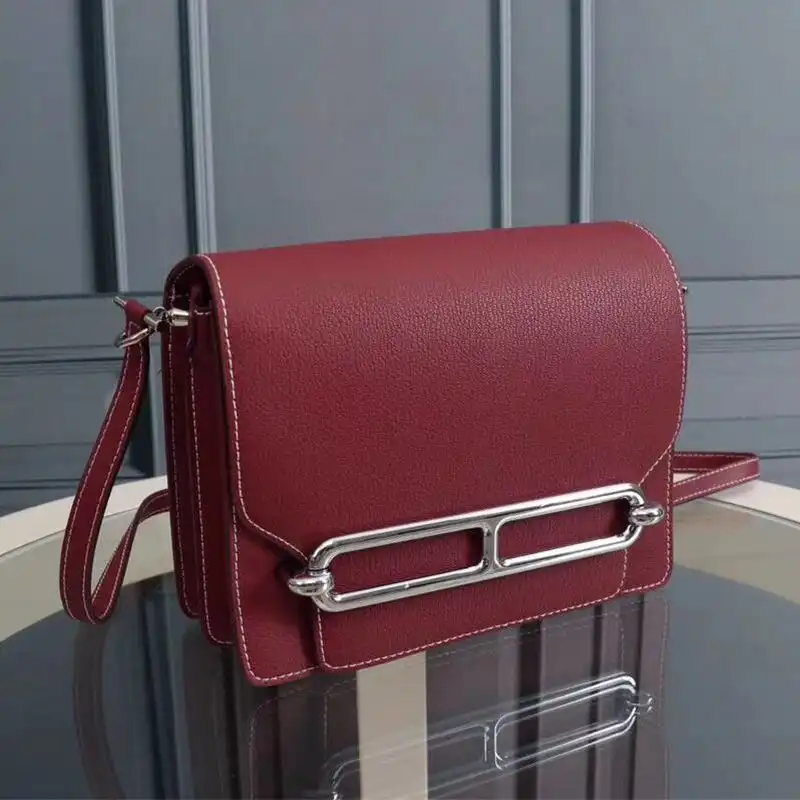 Affordable Hermes Roulis Bag Epsom Leather Palladium Hardware In Burgundy