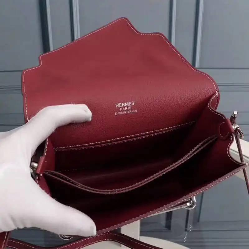 Affordable Hermes Roulis Bag Epsom Leather Palladium Hardware In Burgundy