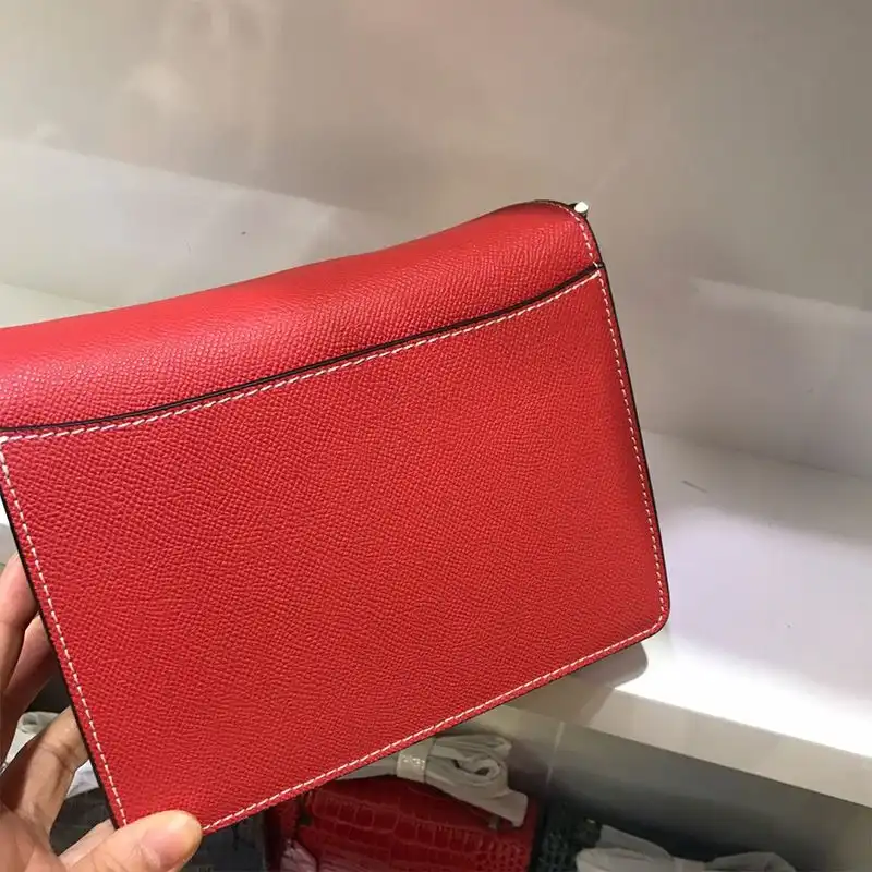 Cheap Hermes Roulis Bag Epsom Leather Palladium Hardware In Red