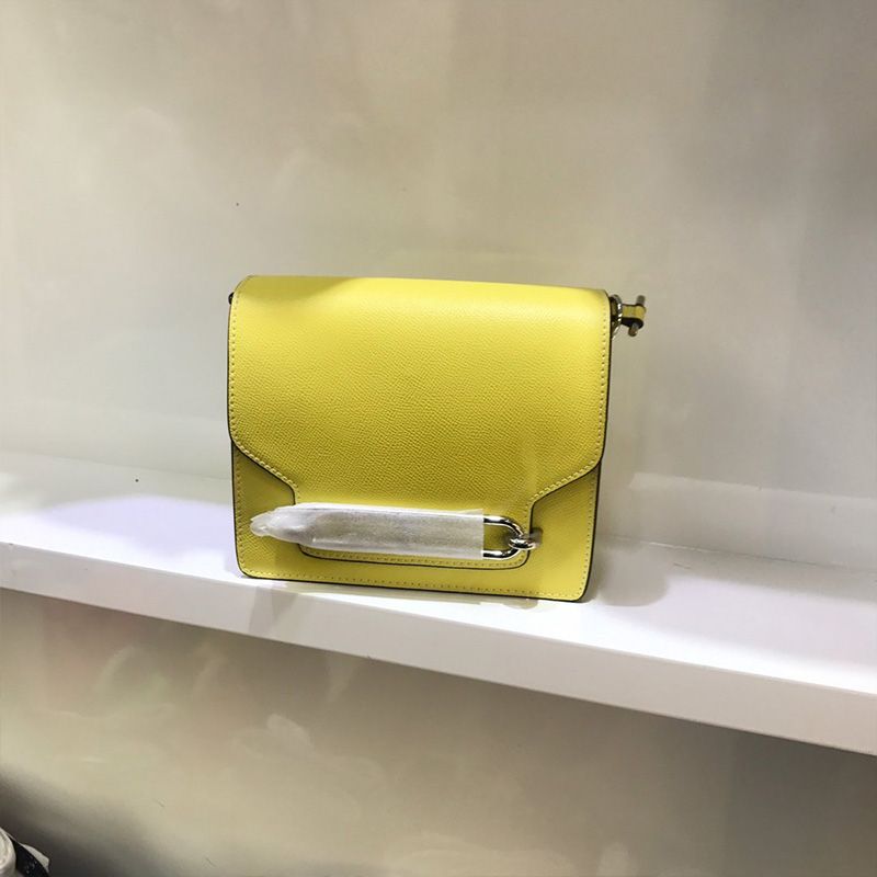 Hermes Roulis Bag Epsom Leather Palladium Hardware In Yellow is Hot Sell Now!