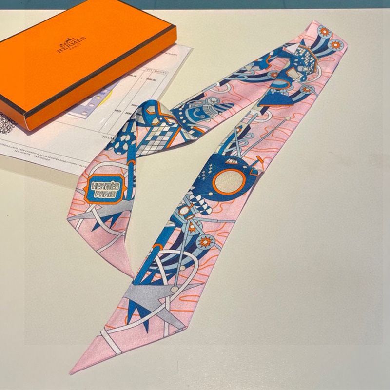 Hermes Scarf Odyssey Twilly In Pink