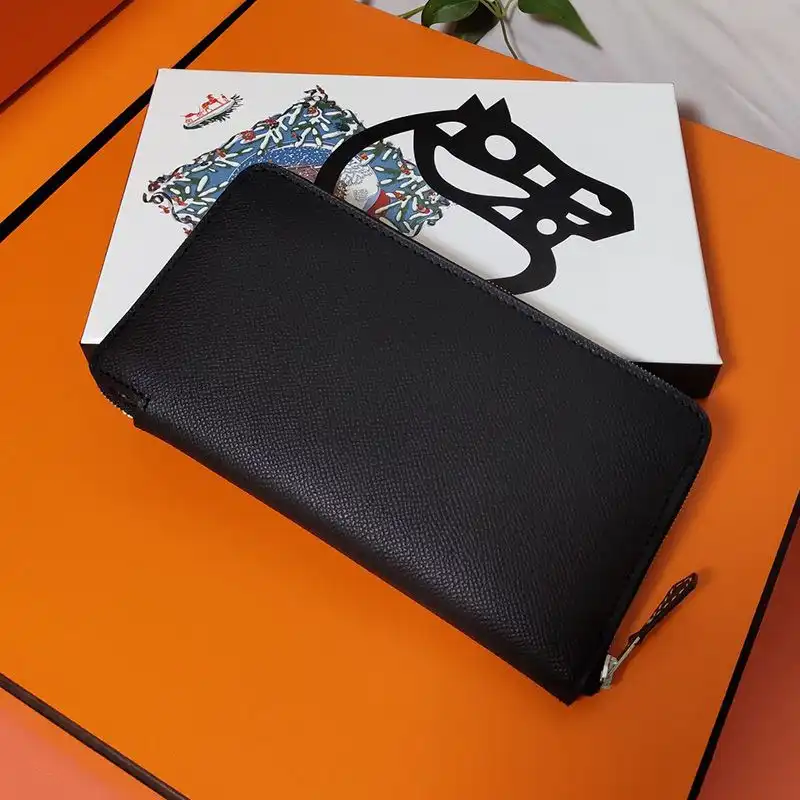 Hermes Silk'In Classique Long Wallet Epsom Leather Black