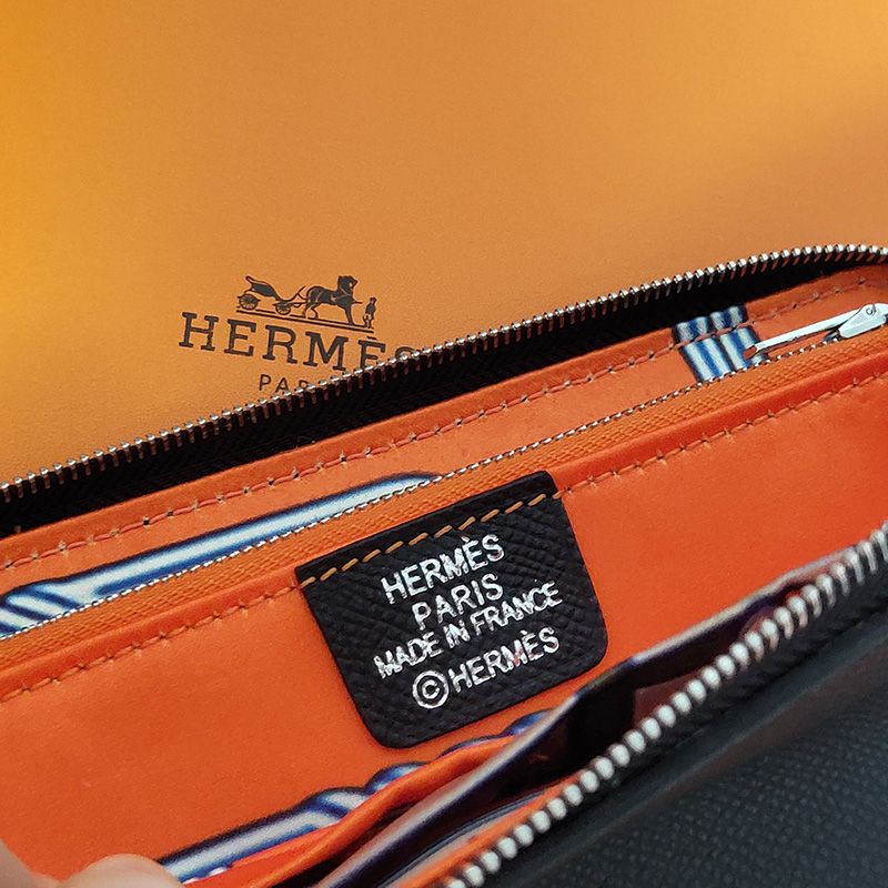 Hermes Silk'In Classique Long Wallet Epsom Leather Black