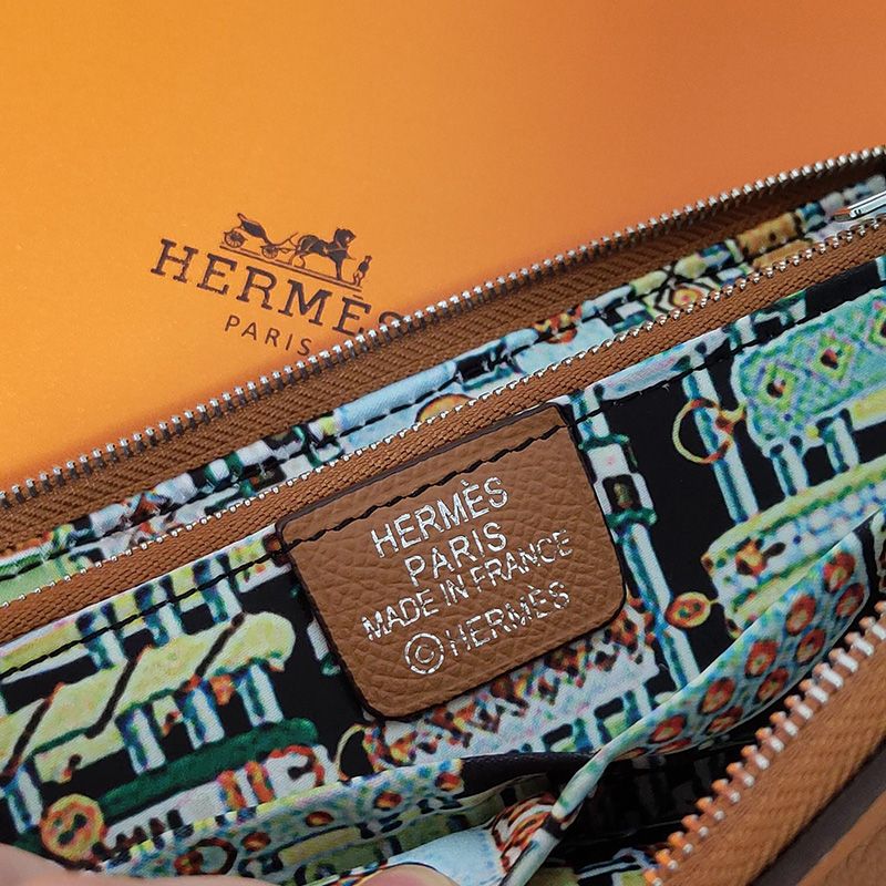 Hermes Silk'In Classique Long Wallet Epsom Leather Brown