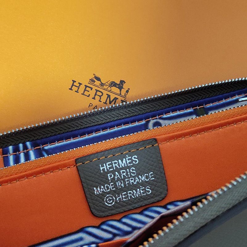 Hermes Silk'In Classique Long Wallet Epsom Leather Khaki