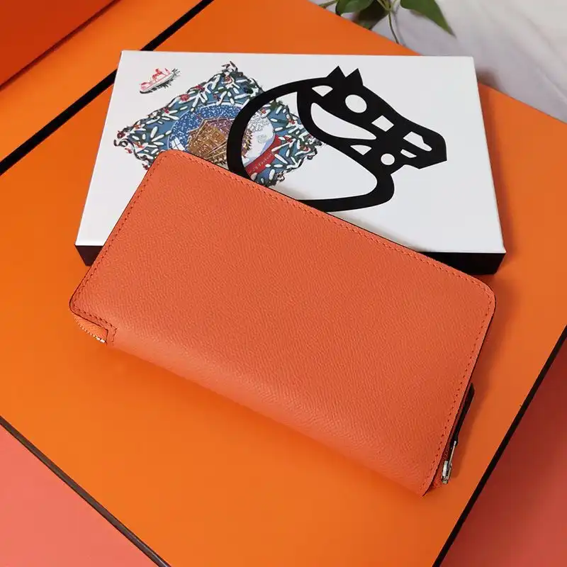 Hermes Silk'In Classique Long Wallet Epsom Leather Orange