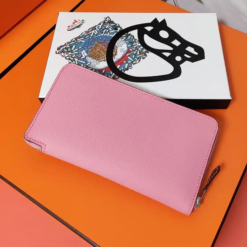 Hermes Silk'In Classique Long Wallet Epsom Leather Pink