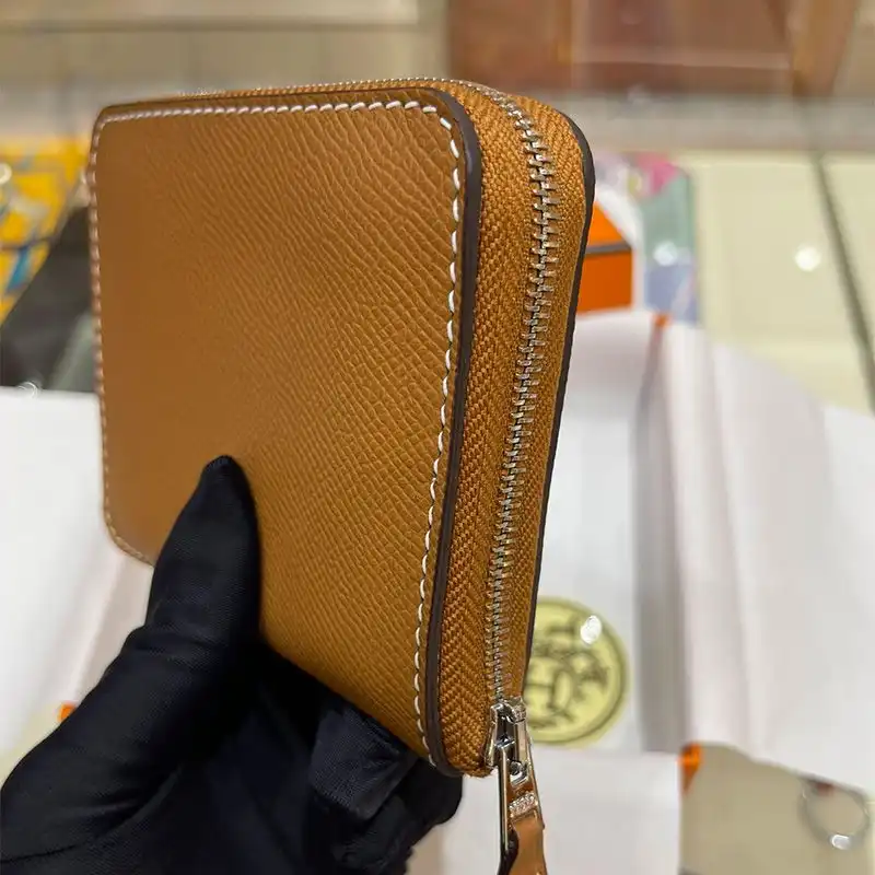 Cheap Hermes Silk'In Compact Wallet Epsom Leather In Brown