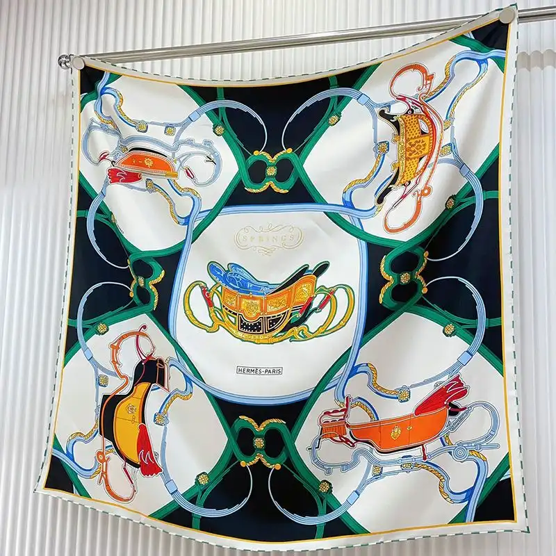 Hermes Springs Remix Scarf 90 In Black