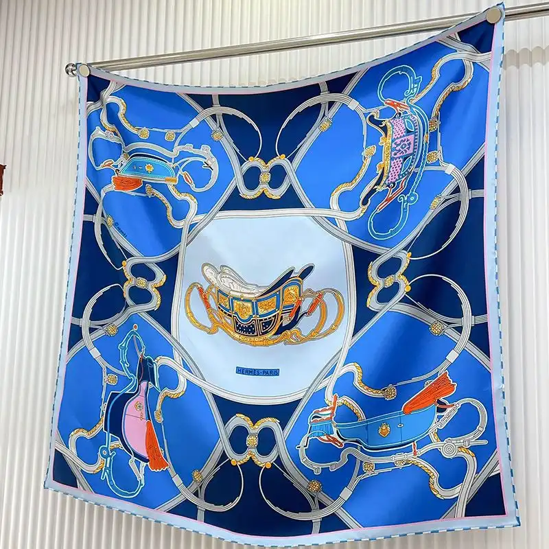 Hermes Springs Remix Scarf 90 In Navy Blue