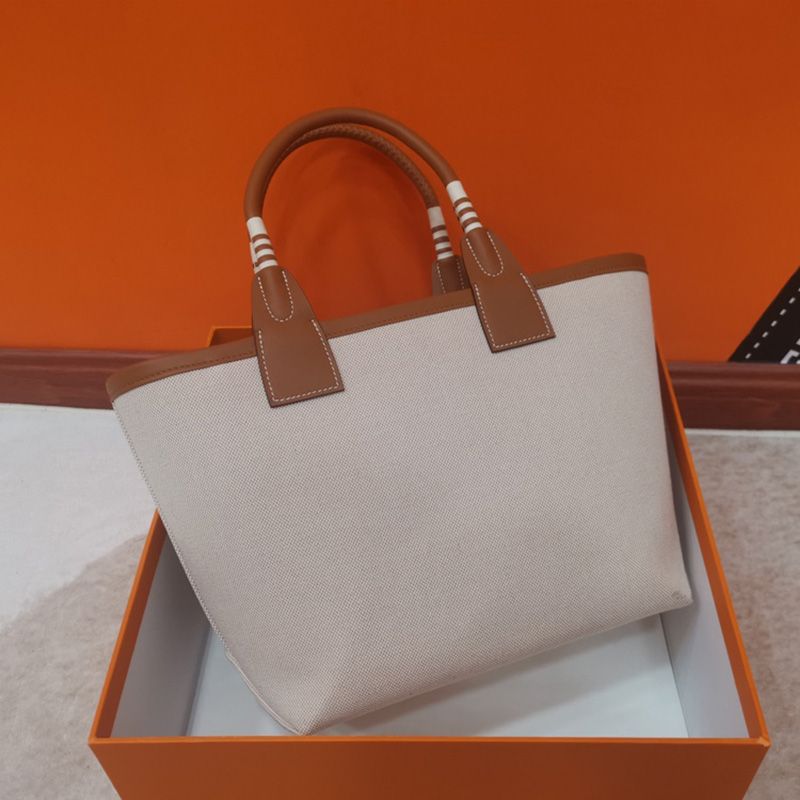 Hermes Steeple 25 Bag H Plume Canvas In Beige