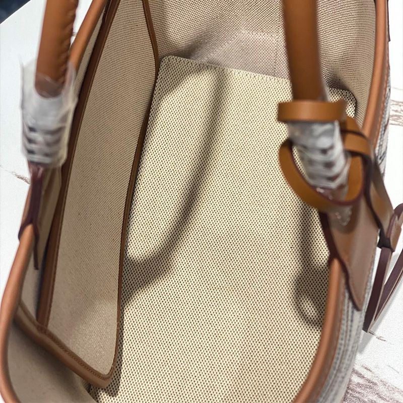 Hermes Steeple 25 Bag H Plume Canvas with Quadrige au Fil Motif In Beige