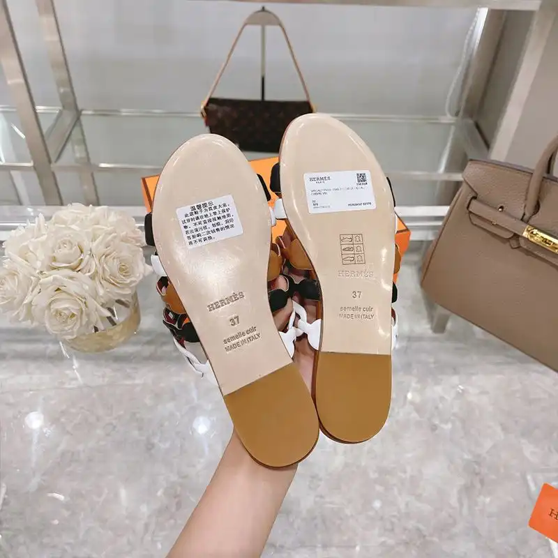 Affordable Hermes Thalassa Slides Women Nappa Leather In Brown Black