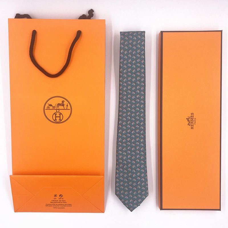 Hermes Tie 7 Cheval Rebelle Tie In Blue