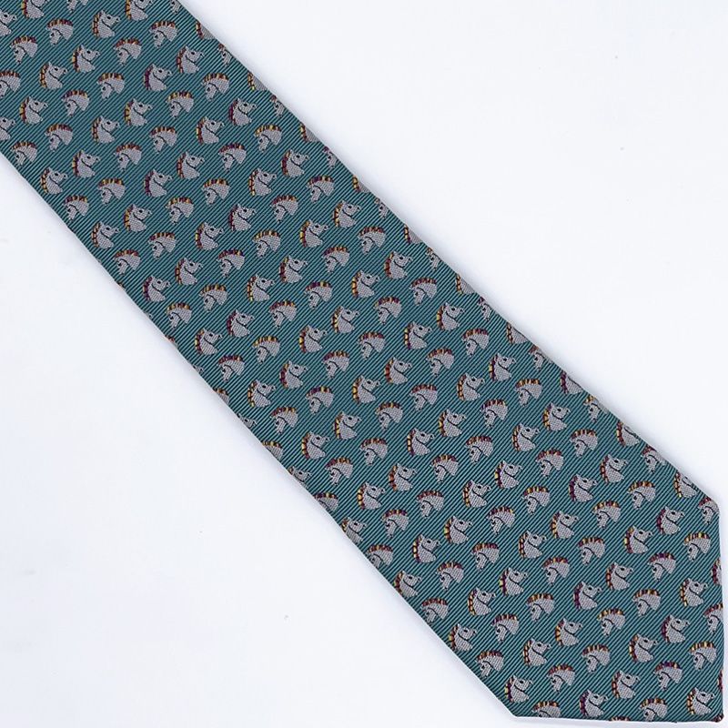 Hermes Tie 7 Cheval Rebelle Tie In Blue