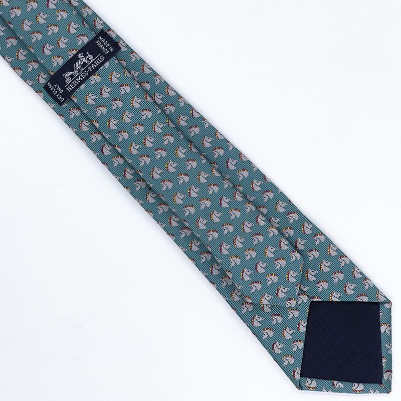 Hermes Tie 7 Cheval Rebelle Tie In Blue