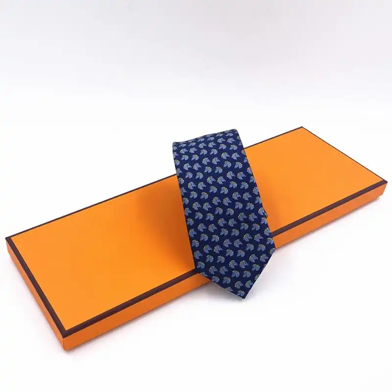 Hermes Tie 7 Cheval Rebelle Tie In Dark Blue