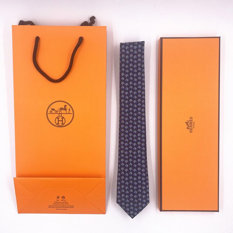 Hermes Tie 7 Cheval Rebelle Tie In Dark Blue