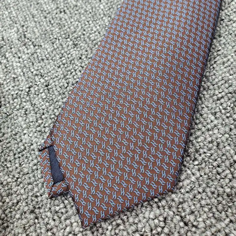 Hermes Tie 7 Flot De H Tie In Brown