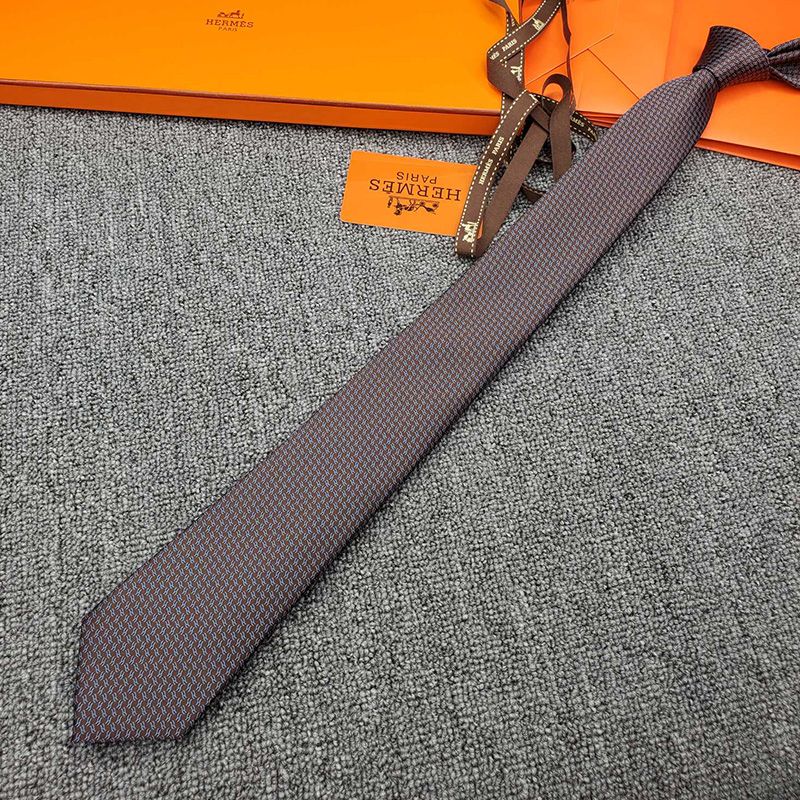 Hermes Tie 7 Flot De H Tie In Brown