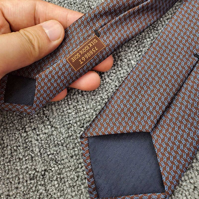 Hermes Tie 7 Flot De H Tie In Brown