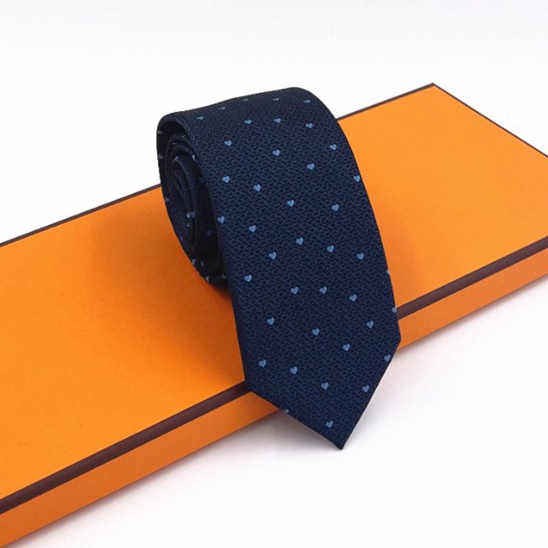 Hermes Tie 7 Love Hearts Tie In Blue