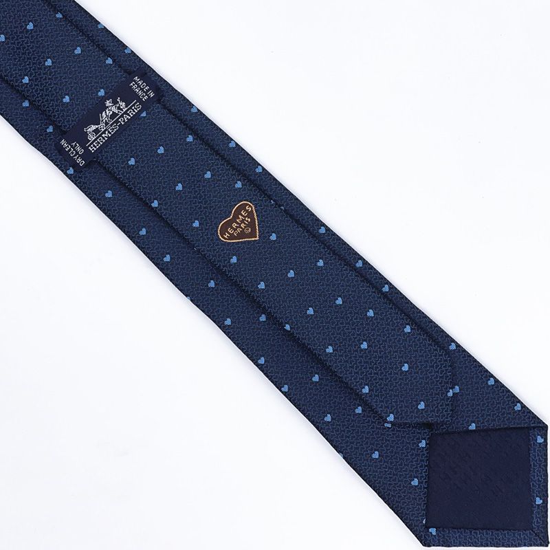 Hermes Tie 7 Love Hearts Tie In Blue