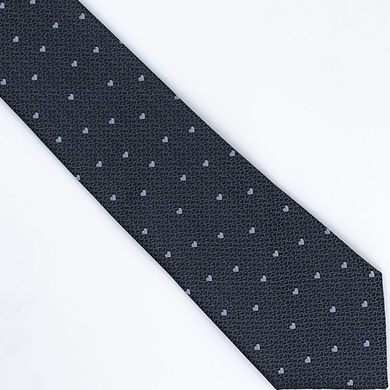 Hermes Tie 7 Love Hearts Tie In Grey