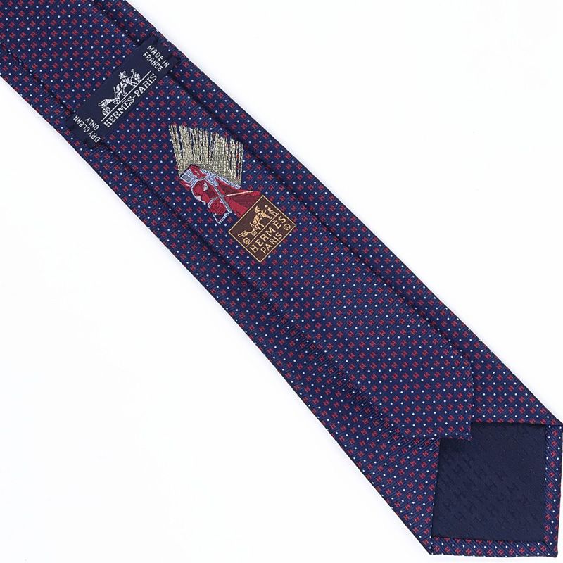 Hermes Tie 7 Mega Chariot Tie In Blue