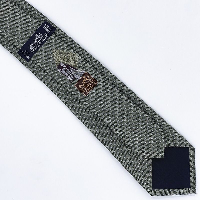 Hermes Tie 7 Mega Chariot Tie In Green