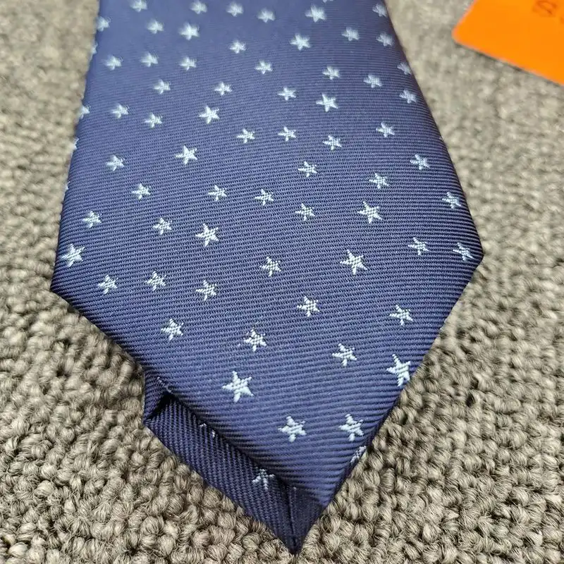 Hermes Tie 7 Pentagram Tie In Blue