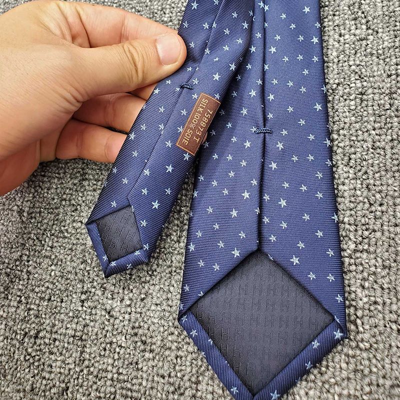 Hermes Tie 7 Pentagram Tie In Blue