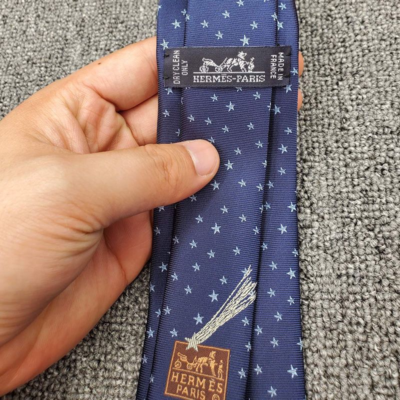 Hermes Tie 7 Pentagram Tie In Blue