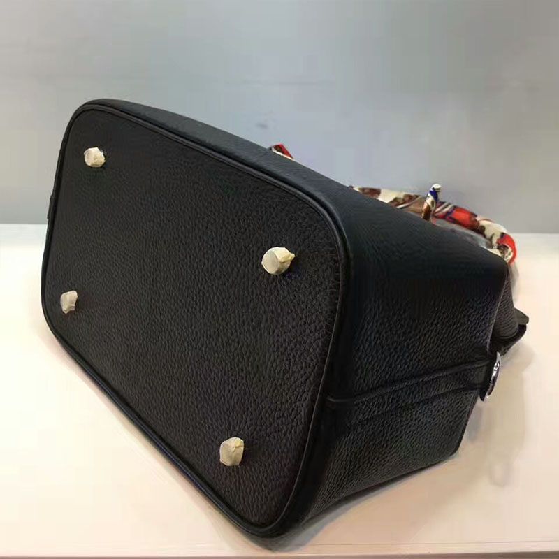 Hermes Toolbox Bag Swift Leather Palladium Hardware In Black