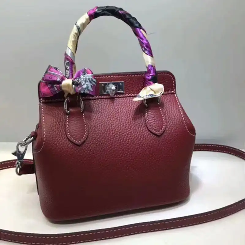 Cheap Hermes Toolbox Bag Swift Leather Palladium Hardware In Burgundy