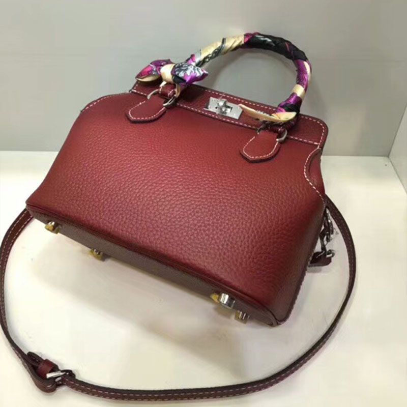 Hermes Toolbox Bag Swift Leather Palladium Hardware In Burgundy