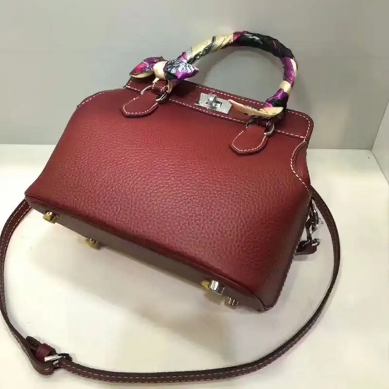 Affordable Hermes Toolbox Bag Swift Leather Palladium Hardware In Burgundy