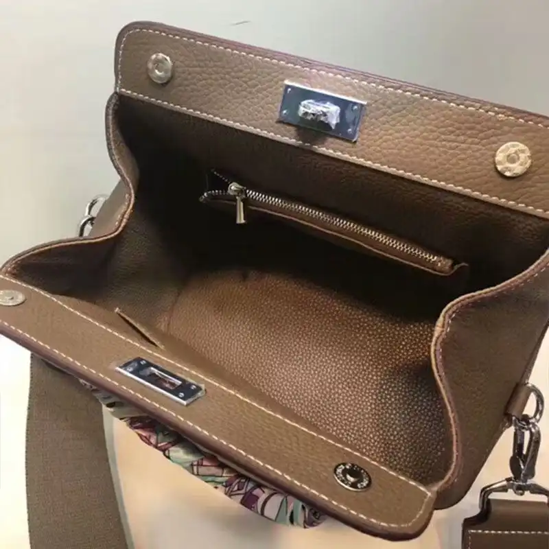 Affordable Hermes Toolbox Bag Swift Leather Palladium Hardware In Coffee