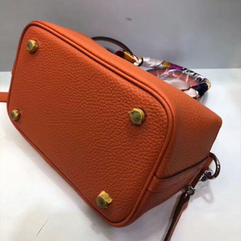 Hermes Toolbox Bag Swift Leather Palladium Hardware In Orange