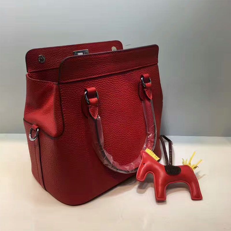 Hermes Toolbox Bag Swift Leather Palladium Hardware In Red