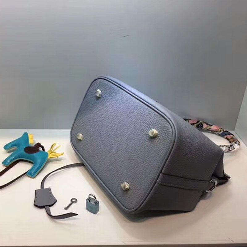 Hermes Toolbox Bag Swift Leather Palladium Hardware In Sky Blue