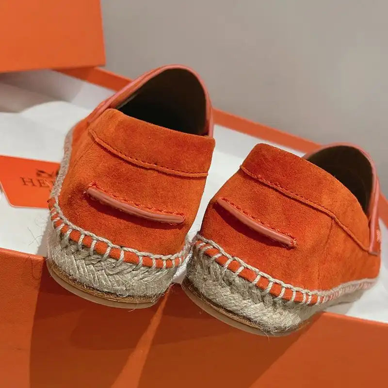 Affordable Hermes Trip Espadrilles Women Suede In Orange