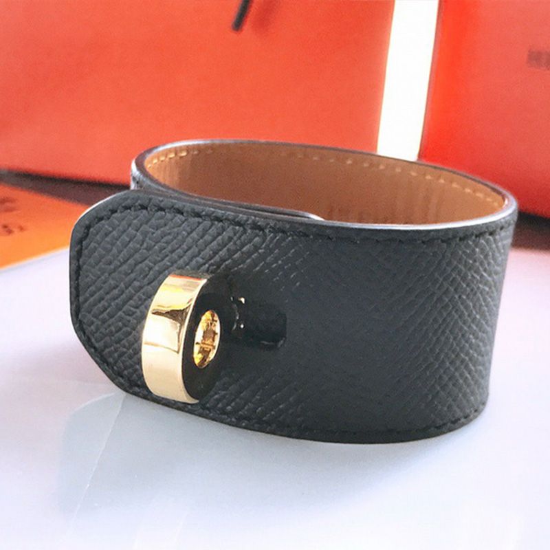 Hermes Turn-Lock Bracelets Box Calfskin Gold Hardware