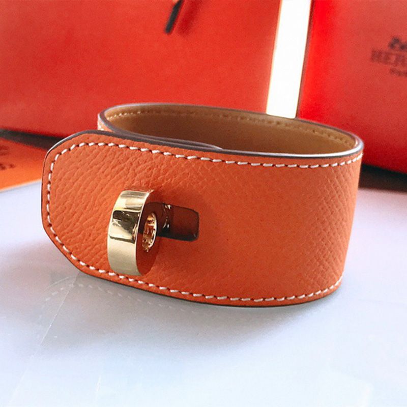 Hermes Turn-Lock Bracelets Box Calfskin Gold Hardware