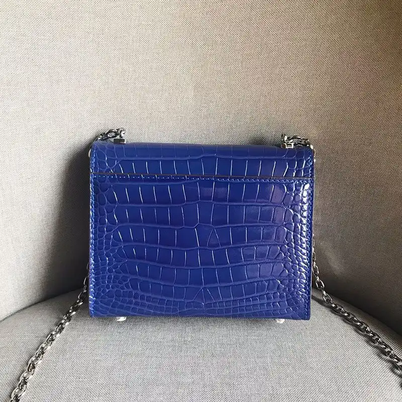 Cheap Hermes Verrou Chaine Mini Bag Alligator Leather Palladium Hardware In Blue